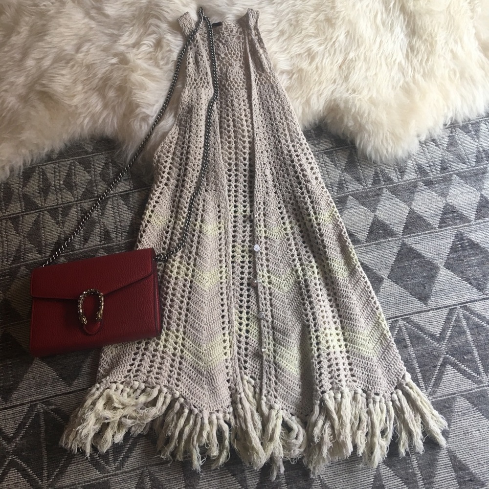 Free people sleeveless cardigan with details